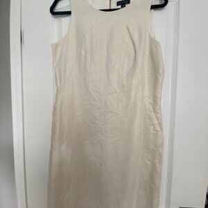 OFF-WHITE SHINY FITTED DRESS